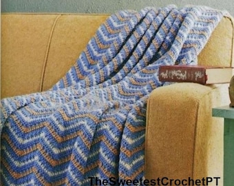 Riple blanket crochet pattern Afghan Throw Crochet home decor DIY INSTANT DOWNLOAD Pdf