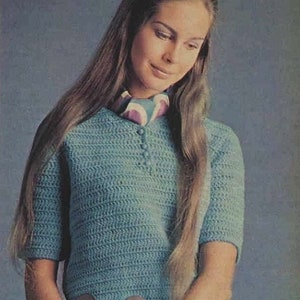 Crochet dress pattern Summer dress crochet pattern DK 8 ply Bust 34-36in 70&#39;s Vintage crochet fashion INSTANT DOWNLOAD Pdf