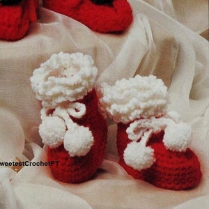 2 Christmas Baby booties crochet patterns: Holiday and Elf baby booties crochet patterns Newborn-3 months Instant download pdf
