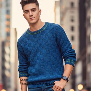 Boys sweater knitting pattern Teen Jumper Pullover knit pattern 2 Sizes Chest 30-36 inches Vintage 80s INSTANT DOWNLOAD PDF