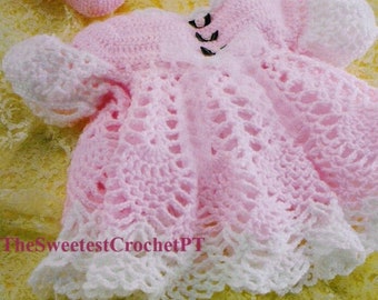 Baby dress and booties crochet pattern Girls lacy crochet dress Baby crochet pattern Size: 0-6 months INSTANT DOWNLOAD PDF