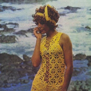 Crochet dress pattern Beachwear Sexy maxi or short dress pattern Crochet lacy dress Vintage crochet pattern INSTANT DOWNLOAD PDF