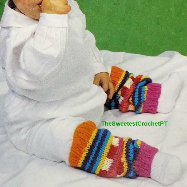 Baby leg warmers knitting pattern Newborn Child Toddler knitting pattern - Birth to 4 years - Vintage 90s INSTANT DOWNLOAD PDF