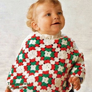 Baby granny square poncho crochet pattern Child crochet poncho Size 3-12 months DK 8 ply yarn INSTANT DOWNLOAD Pdf