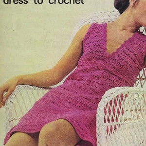INSTANT DOWNLOAD PDF Crochet dress pattern Women crochet lacy short dress Crochet sleeveless summer dress 2 sizes Vintage patterns