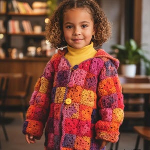 Baby Child Granny square cardigan crochet pattern Granny square jacket Crochet patterns Aran 10 ply yarn Vintage INSTANT DOWNLOAD PDF