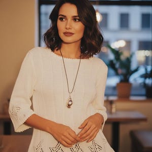 Suéter de verão com padrão de tricô feminino top de tricô 3 tamanhos DK fio de 8 camadas Vintage 90s DOWNLOAD INSTANTÂNEO pdf