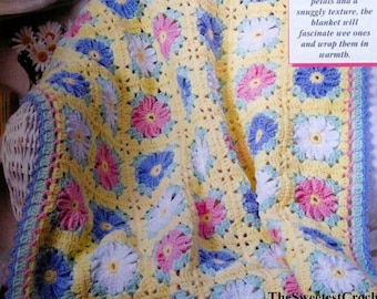 Baby blanket crochet pattern Crochet daisy afghan Flower blanket pattern Daisy blanket Sport yarn INSTANT DOWNLOAD