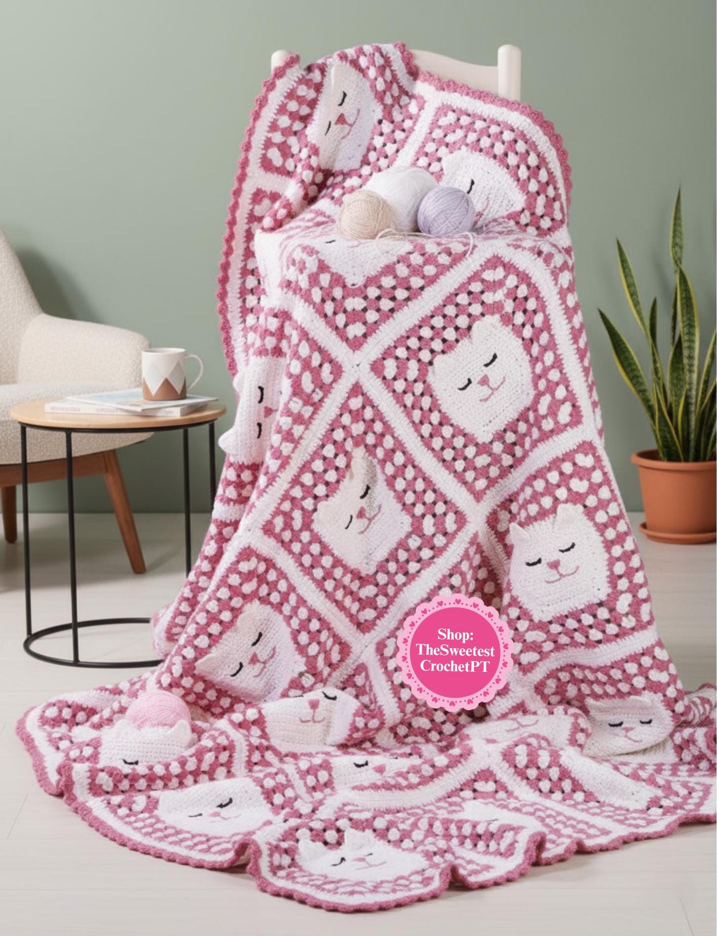 30 Cat Blanket Crochet Patterns: Cozy, Graphic, and Granny-Square Designs 11 Granny Square Cat Blanket Vintage Crochet Pattern