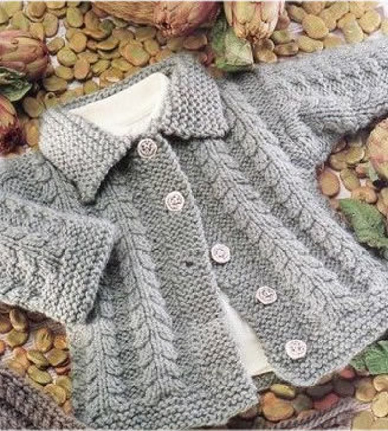 INSTANT DOWNLOAD PDF Baby Child Cable Cardigan Knitting Etsy