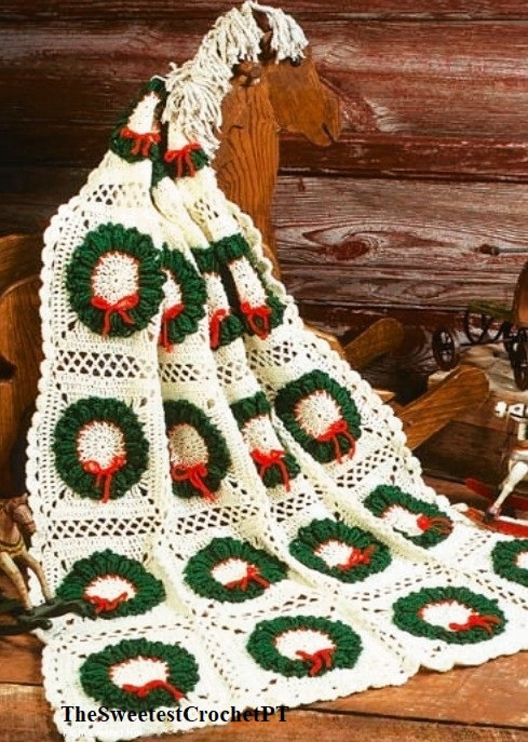 Christmas Blanket Crochet Pattern Holidays Afghan Throw Xmas Home