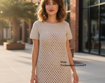 Womens crochet dress Womens Summer dress crochet pattern 3 Sizes 31.8-35.8in bust DK 8 ply yarn INSTANT DOWNLOAD Pdf