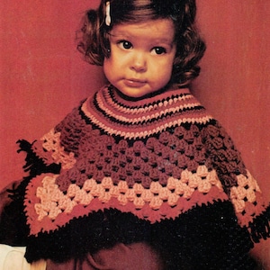 Padrão de poncho de crochê para bebê Poncho Vovó infantil Padrão de crochê para bebê DOWNLOAD INSTANTÂNEO PDF