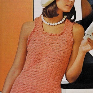 Crochet dress pattern Women crochet shell dress pattern Crochet sleeveless summer dress pattern Vintage patterns INSTANT DOWNLOAD PDF image 2