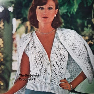 Women&#39;s sweater & cardigan crochet pattern Crochet stop and Cardigan DIY Crochet clothing Sizes S-M Vintage Sport yarn INSTANT DOWNLOAD Pdf