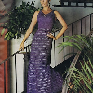 Womens long dress crochet pattern Crochet sleeveless summer dress pattern Crochet patterns 4 Sizes Vintage patterns INSTANT DOWNLOAD PDF