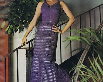 Womens long dress crochet pattern Crochet sleeveless summer dress pattern Crochet patterns 4 Sizes Vintage patterns INSTANT DOWNLOAD PDF
