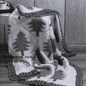 INSTANT DOWNLOAD PDF Christmas tree crochet squares blanket pattern Afghan crochet patterns Quilt pattern Crochet home decor Vintage immagine 4