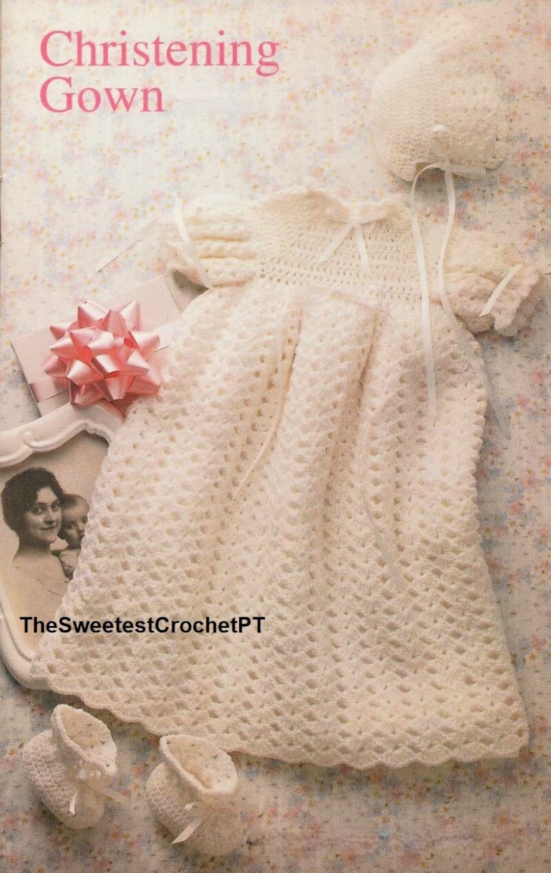 CHRISTENING Gown Crochet Pattern Baby Christening Crochet Robe Lacy ...