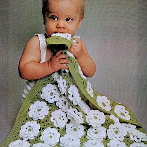 Baby blanket crochet pattern Floral blanket pattern Vintage INSTANT DOWNLOAD PDF
