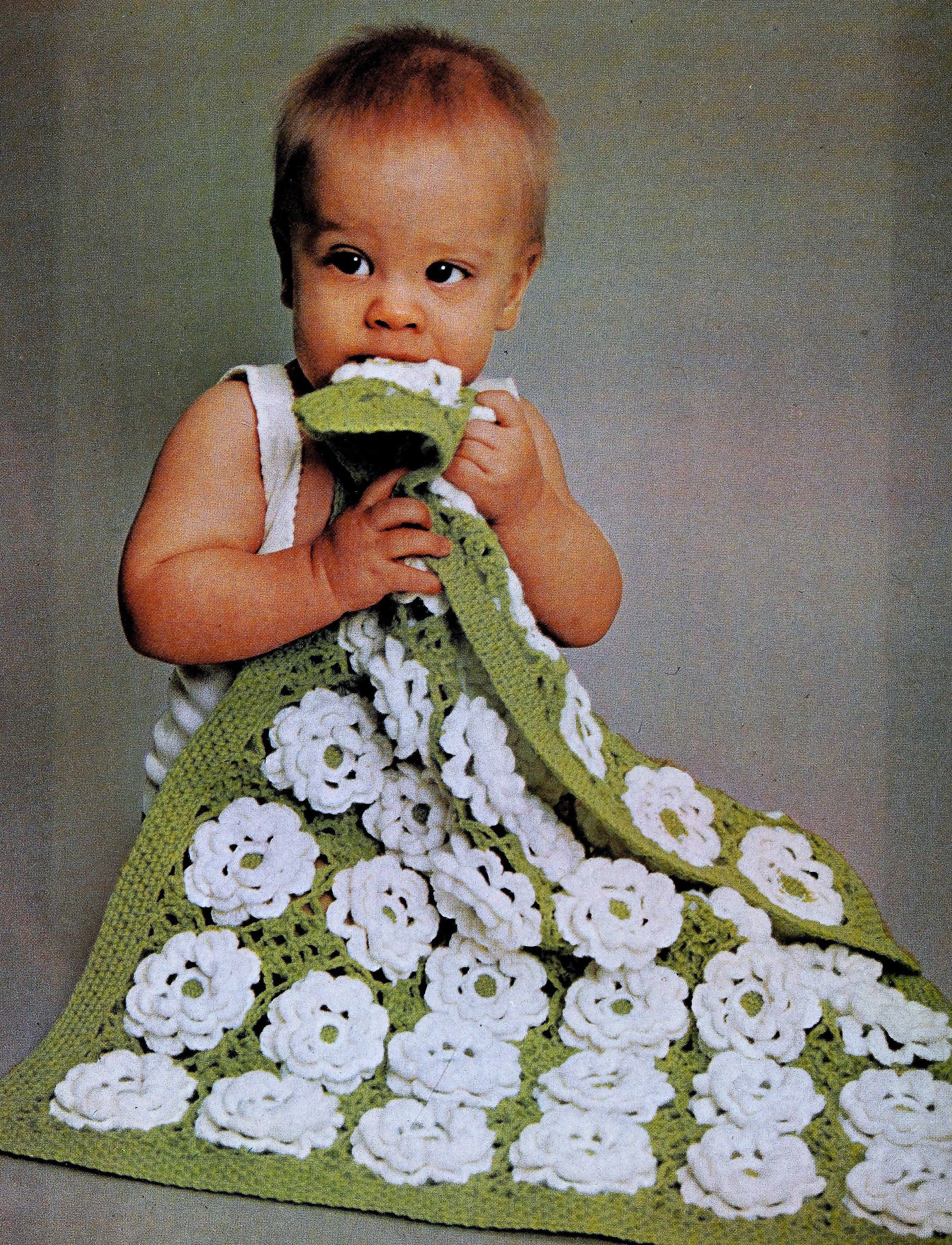 Baby Blanket Crochet Pattern Floral Blanket Pattern Vintage