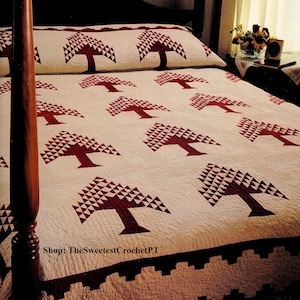 Christmas tree of life quilt pattern Sewing Holiday Home decor DIY 91.5 x 91.5 inches Vintage pattern INSTANT DOWNLOAD Pdf
