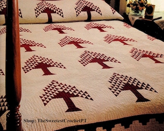 Christmas tree of life quilt pattern Sewing Holiday Home decor DIY 91.5 x 91.5 inches Vintage pattern INSTANT DOWNLOAD Pdf
