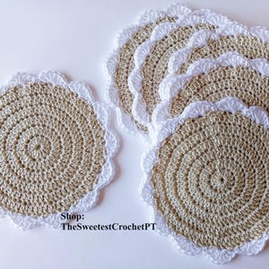 STEP-BY-STEP Easiest crochet coaster pattern  Modern coaster design Holiday table decor Diy Fingering 4 ply yarn Instant Download Pdf