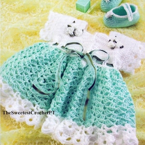 Baby dress crochet pattern Girls lacy crochet dress and Booties Baby crochet pattern Size: 6-12 months INSTANT DOWNLOAD PDF
