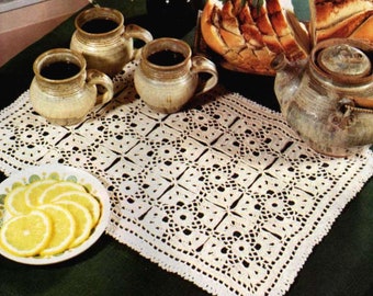 Rectangular placemat crochet pattern Granny squares Doily Sousplat pattern Crochet home decor DIY Vintage pattern INSTANT DOWNLOAD Pdf