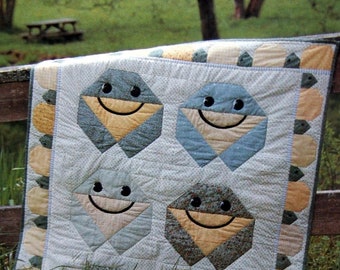 Frog quilt sewing pattern Baby quilt Frogs sewing pattern 40 x 50 inches Home decor DIY Vintage pattern INSTANT DOWNLOAD Digital Pdf