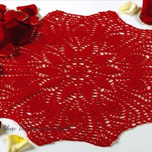 Christmas doily crochet pattern PDF Holiday table decor Handmade gift idea Crochet home decor DIY Thread size 10 Instant Download PDF