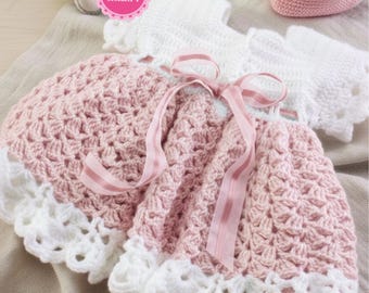 Baby dress crochet pattern Girls lacy crochet dress and Booties Baby crochet pattern Size: 6-12 months INSTANT DOWNLOAD PDF