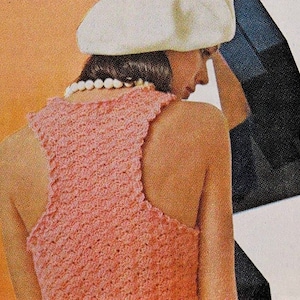 Crochet dress pattern Women crochet shell dress pattern Crochet sleeveless summer dress pattern Vintage patterns INSTANT DOWNLOAD PDF image 1