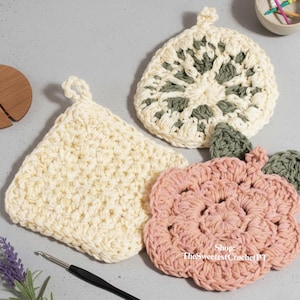 Quick flower pot holders crochet patterns Flower hot pad crochet pattern DIY Table decor Sport weight yarn INSTANT DOWNLOAD Pdf