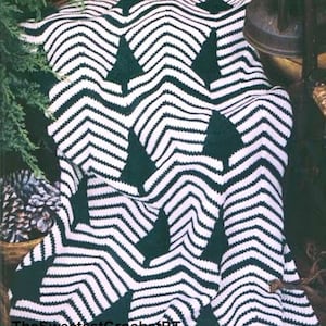 Christmas pine tree blanket crochet pattern Xtmas Afghan Quilt Throw Evergreen in Worsted 10 ply yarn INSTANT DOWNLOAD PDF
