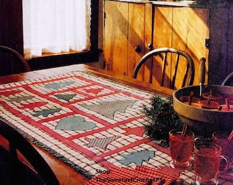 Christmas tree table runner sewing pattern Tree quilted table topper Holiday Home decor DIY 23" x 65" Vintage pattern INSTANT DOWNLOAD Pdf