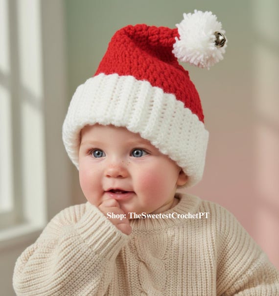 Baby Santa's Hat Crochet Pattern 6–12 Months Vintage PDF INSTANT