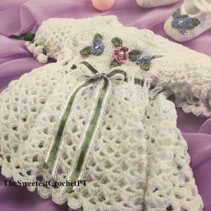 Baby dress crochet pattern Girls lacy crochet dress and Booties Baby crochet pattern Gift for baby Size: 6-12 months INSTANT DOWNLOAD PDF