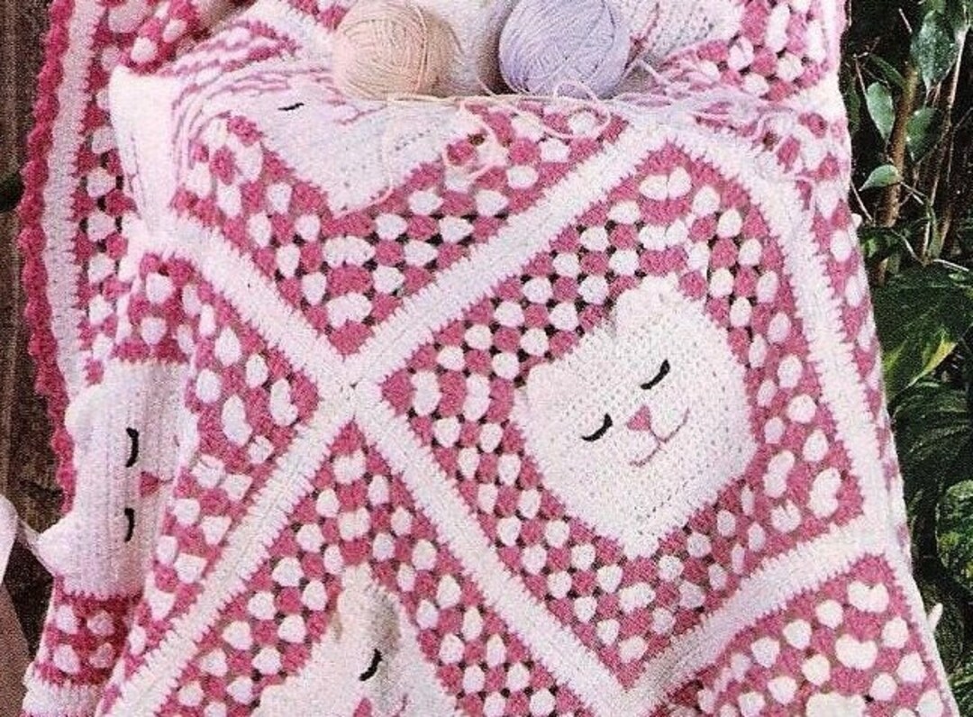 Granny Square Cat Blanket Crochet Pattern Afeghan Crochet Patterns