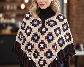 【D&G】Granny square/WOOL crochet Poncho D&G】Granny square/WOOL crochet Poncho Granny Square Poncho