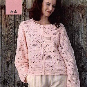 INSTANT DOWNLOAD PDF Crochet granny squares jacket pattern Women crochet cardigan pattern Coat crochet pattern Vintage grannies pattern