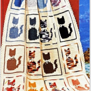 Baby cat blanket crochet pattern Cat afghan Throw Baby gift Worsted medium yarn INSTANT DOWNLOAD PDF