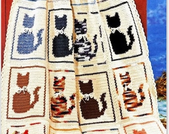 Baby cat blanket crochet pattern Cat afghan Throw Baby gift Worsted medium yarn INSTANT DOWNLOAD PDF