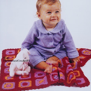 Granny square baby blanket crochet pattern Granny square afghan Beginner project Colorful blanket gift Baby handmade gift DIGITAL DOWNLOAD