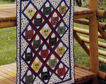 Cats quilt sewing pattern Baby animal quilt Cats sewing pattern 40 x 52 inches Home decor DIY Vintage pattern INSTANT DOWNLOAD Digital Pdf