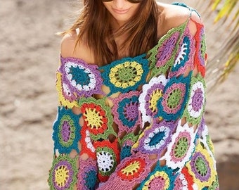 INSTANT DOWNLOAD PDF Crochet top pattern Granny squares sweater pullover crochet pattern  Women plus size top pattern