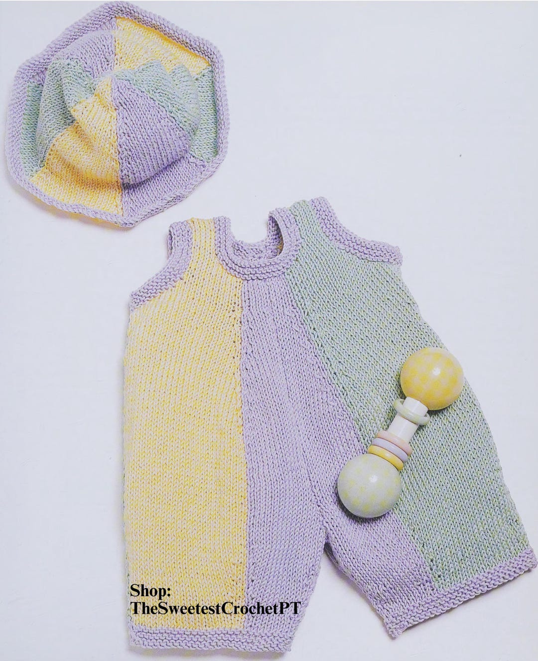 Baby Romper & Hat Knitting Pattern PDF, Easy Romper Design, 6-18M, Cute ...