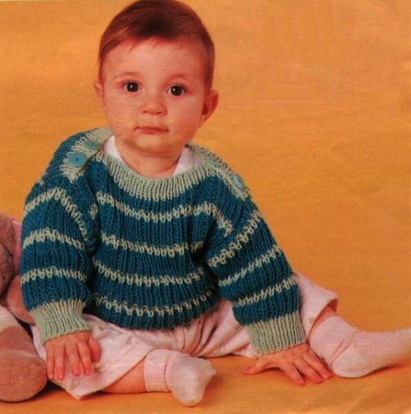 INSTANT DOWNLOAD PDF Baby Boy Jumper Knitting Pattern Toddler Etsy