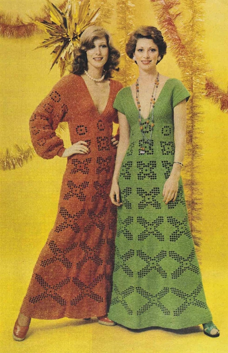 INSTANT DOWNLOAD PDF Crochet Long Dress Pattern Women Etsy